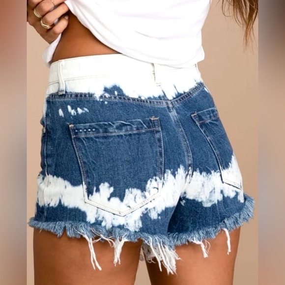 💘NWT BLANK NYC DIP DYE TIE DYE BLEACHED RAW HEM SHORTS! SIZE 27 or 4 HIGH RISE - Picture 6 of 8